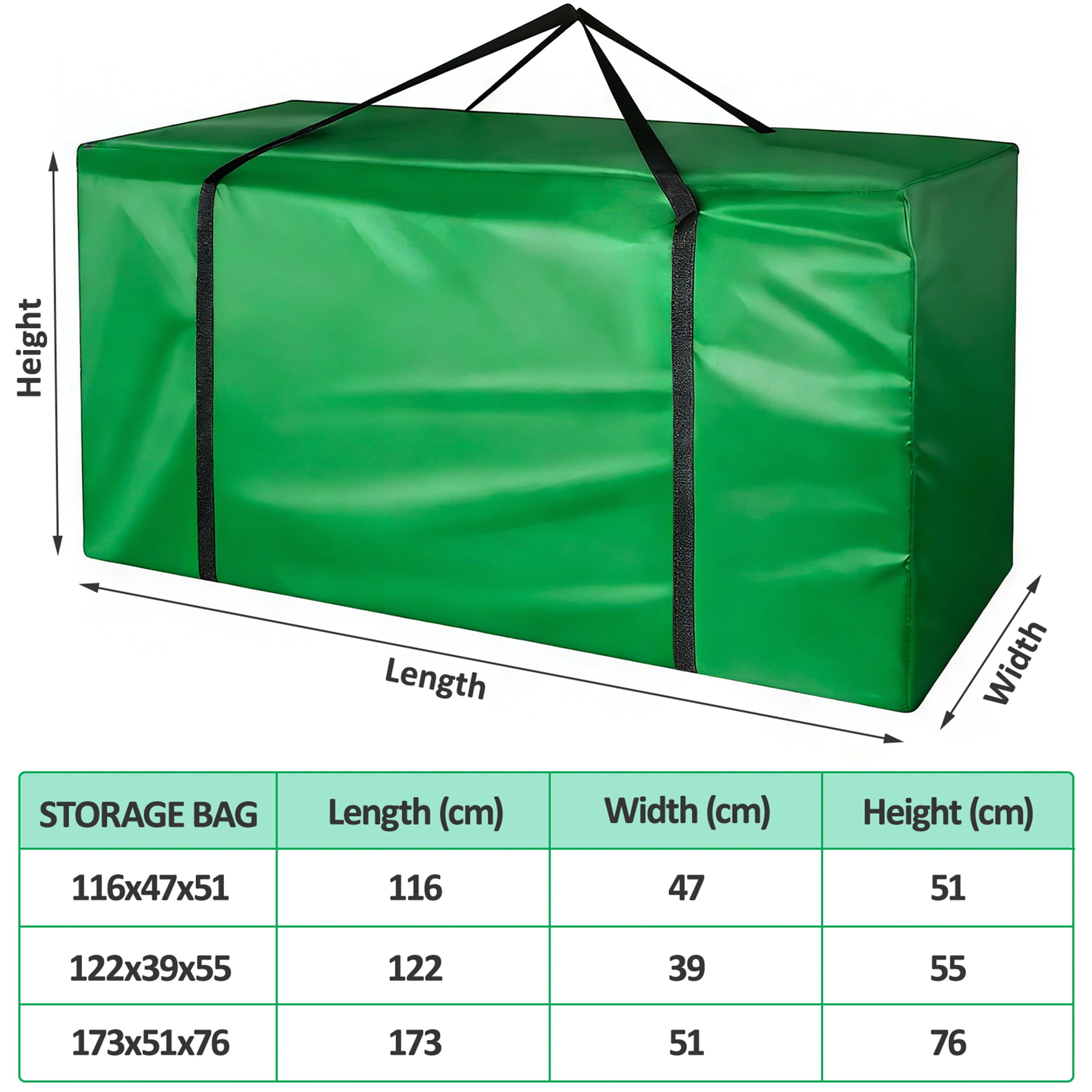 Borsa per Cuscino da Esterni, Impermeabile Anti UV Tessuto Oxford 210D Resistente Giardino