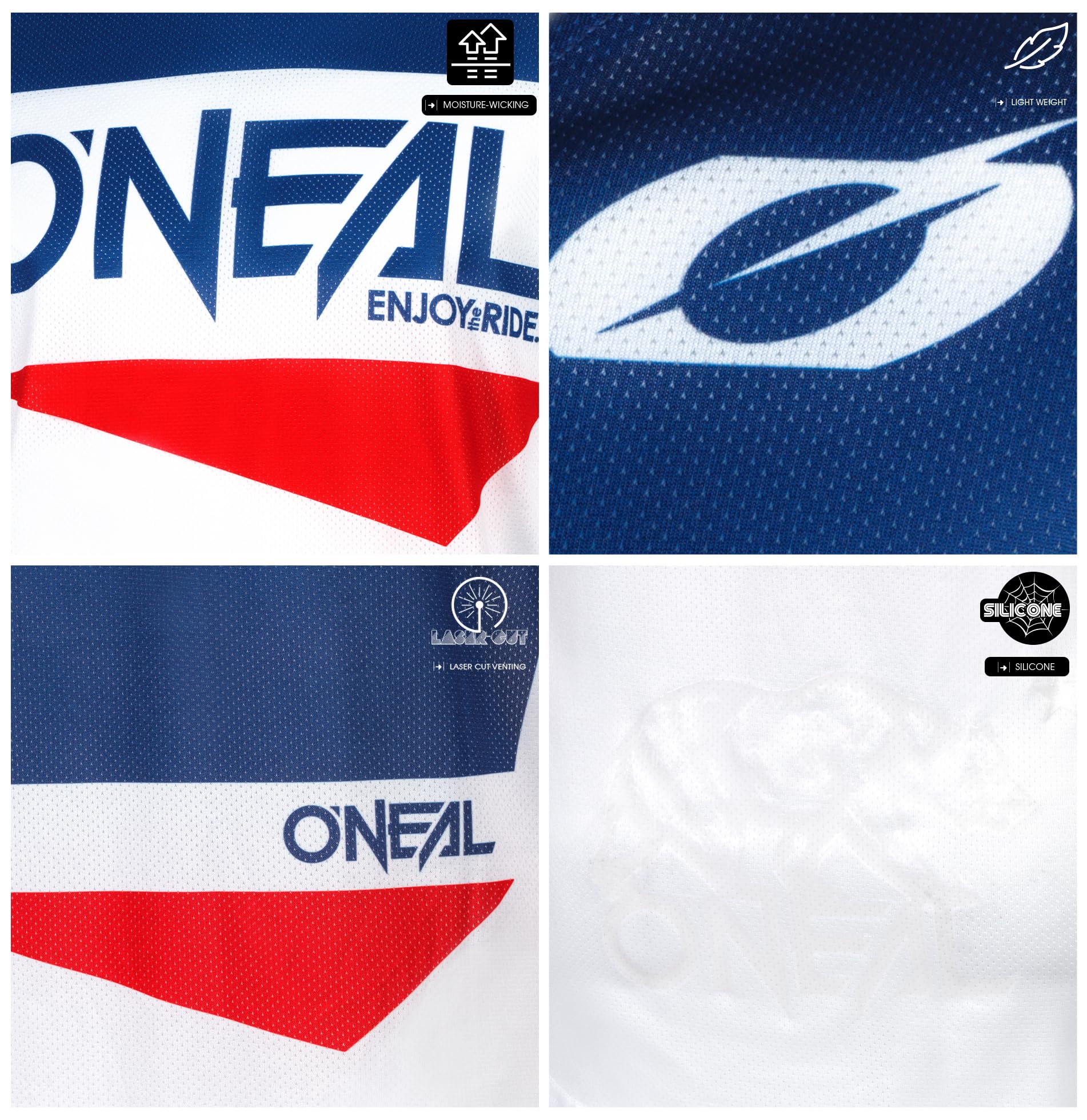 Amazon.com: O'NEAL Hardwear Air V.24 Jersey Men's Slam White/Blue