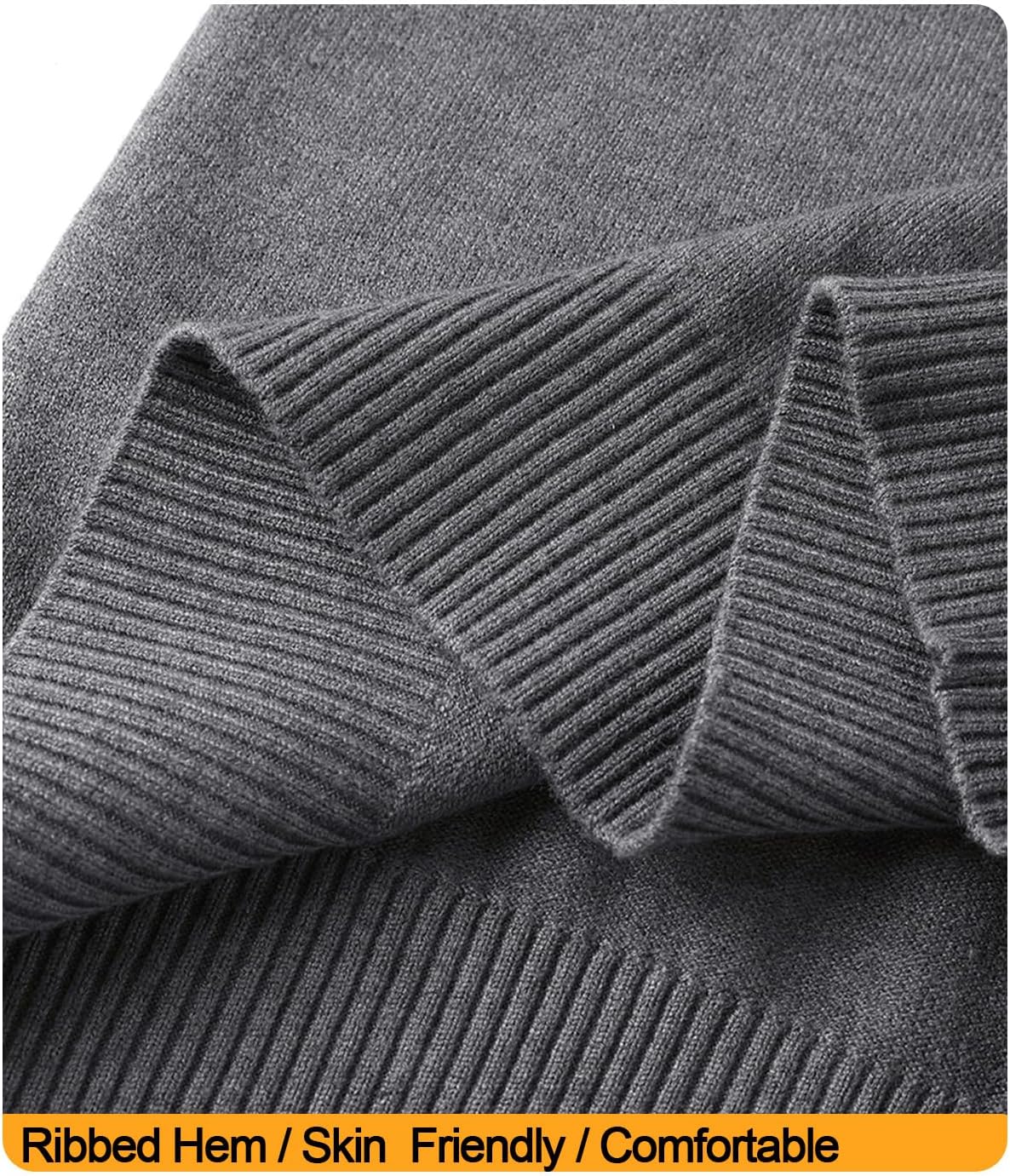 Men's Crew Neck Jumpers Knitted Sweater with Mock Shirt Neck Casual Business Knitwear Pullover Solid Color - Image 5