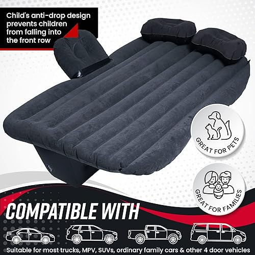 Miniatura 7 de VaygWay Colchón inflable de aire para automóvil  Cama de aire con kit de bomba  Asiento trasero  Cojín de cama inflable para vacaciones de camping