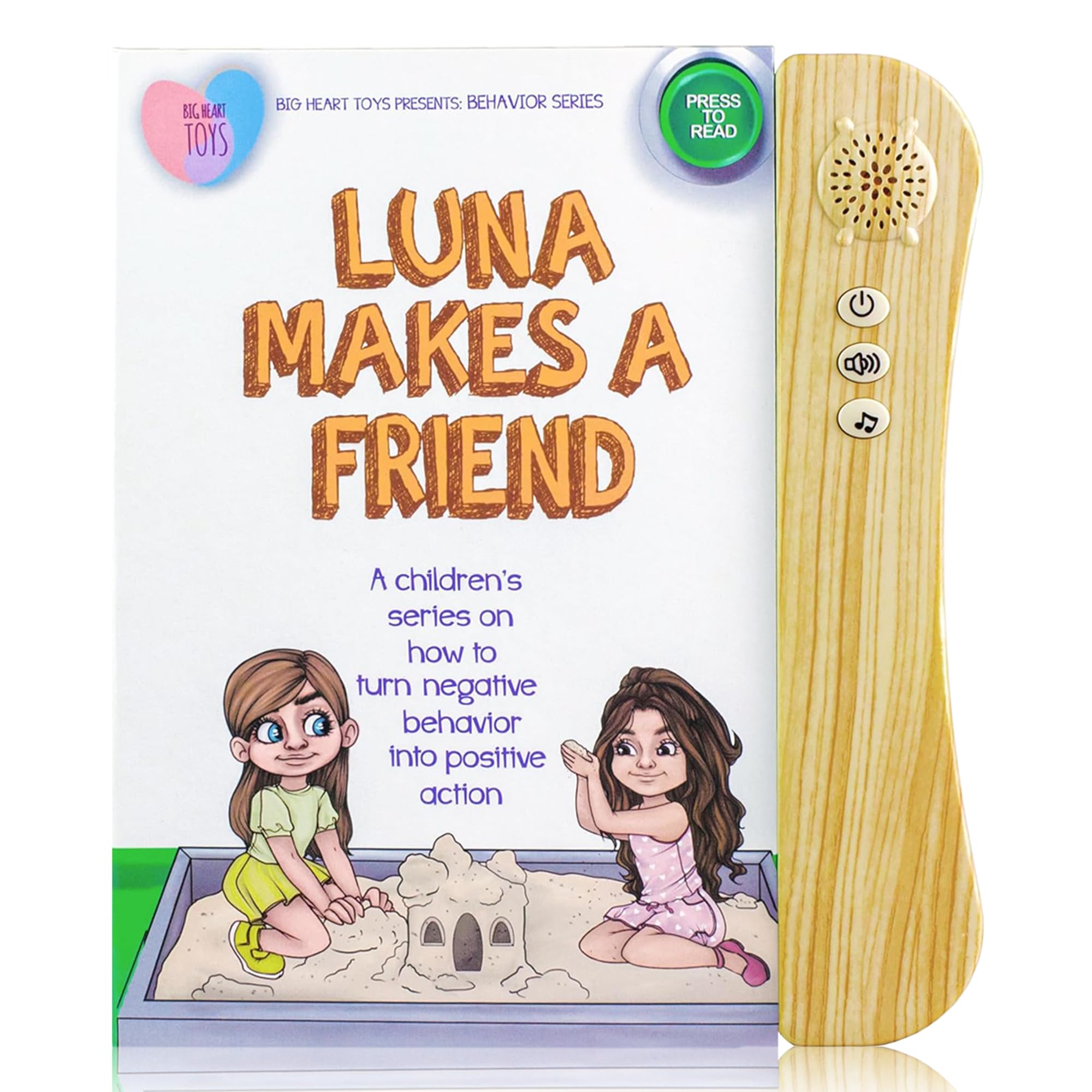 Big Heart Toys Luna Makes a Friend Sound Book for Kids with Autism | Montessori Autism Sensory books | Builds Social Skills, Emotional Learning & Communication | Neurodivergent Children's sound Books