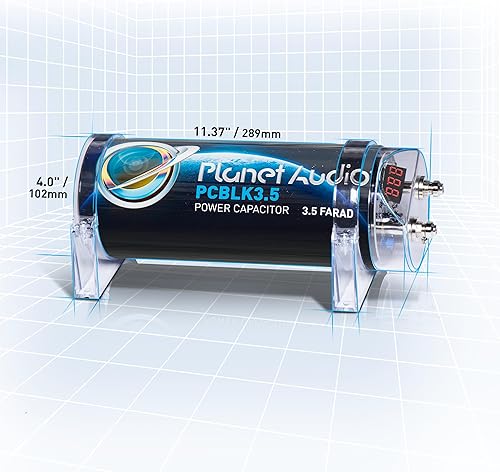 Miniatura 9 de Planet Audio Condensador de coche PC10F - 10 Farad, almacenamiento de energía, mejora los graves de estéreo, tonos de advertencia, medidor