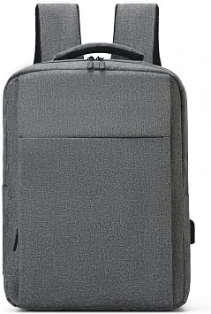 Borges laptop backpack, 15.6-inch, waterproof, USB charging port, Gray