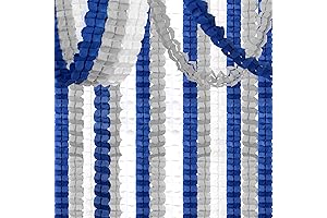 Navy-Blue White-Silver Party-Decorations Streamers Garland
