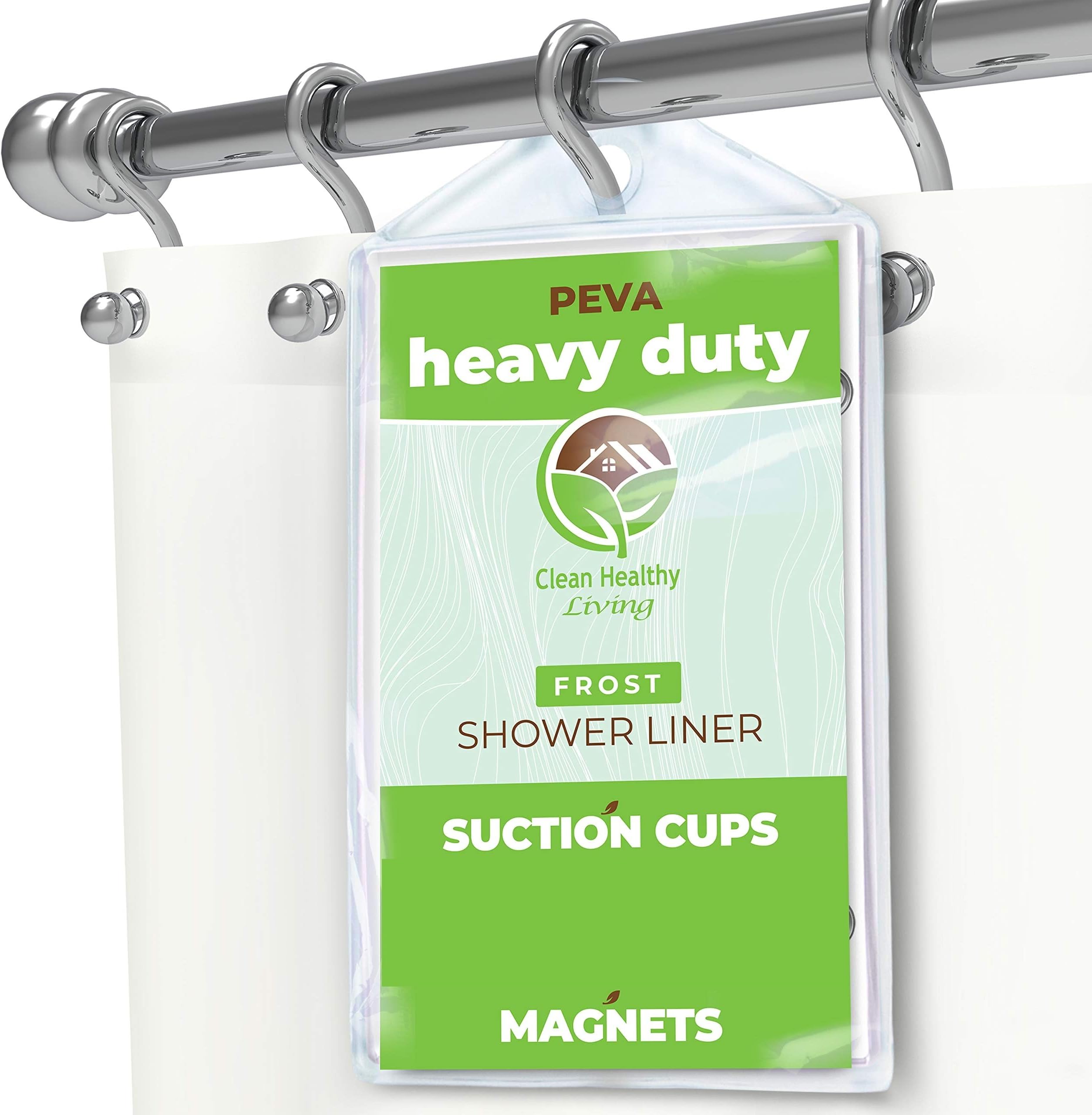 Clean Healthy Living Premium PEVA Clear Shower Curtain