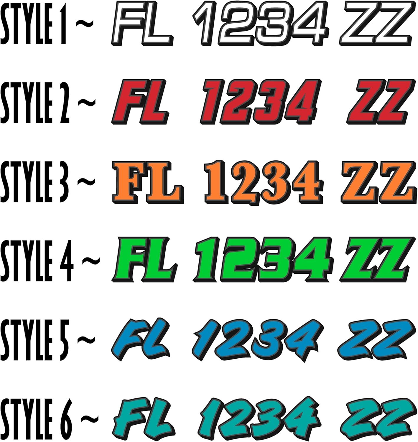 ボート登録番号&文字 2CL / 2パック カスタム 3インチ ボート&amp