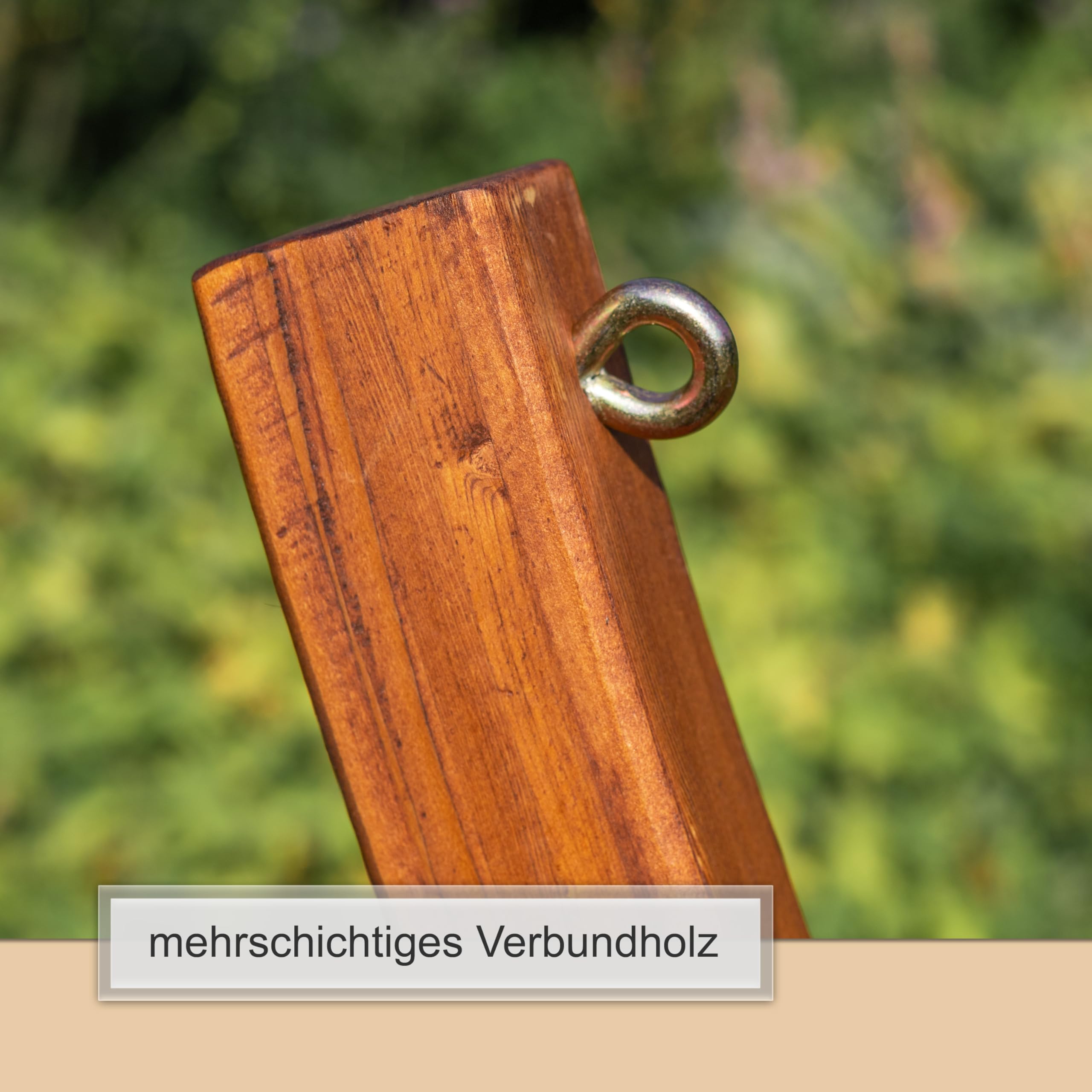 Ampel 24 Outdoor Hängemattengestell 310 cm, Holz Eukalyptus wetterfest, Gestell Mauritius braun ohne Hängematte