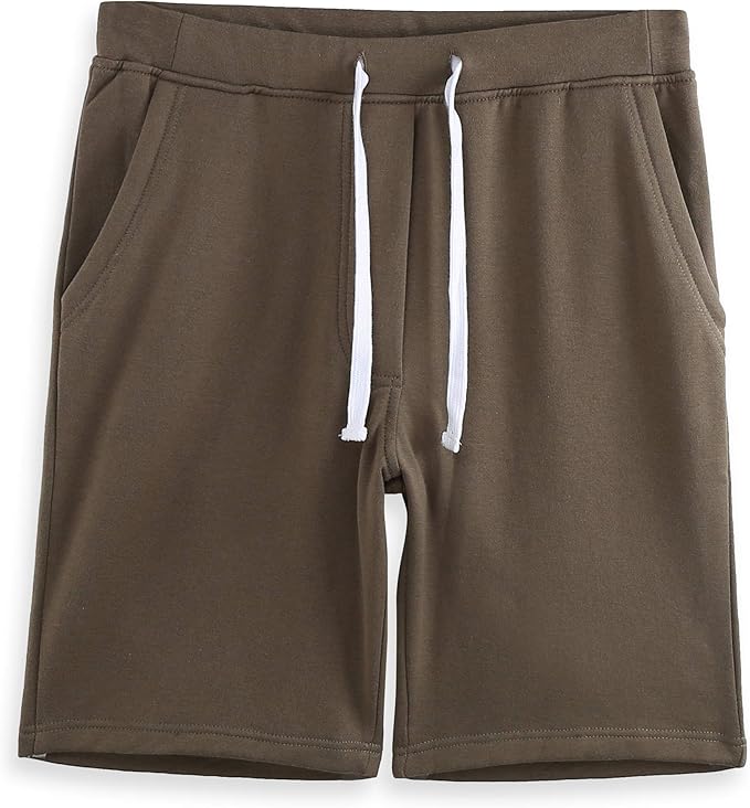 Men's Casual Soft Cotton Elastic Fleece Jogger Shorts