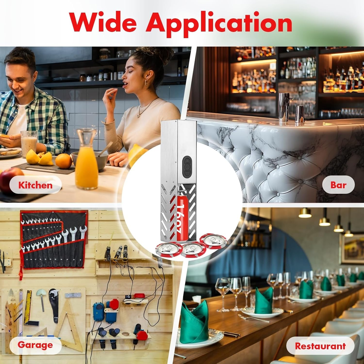 Electric Can Crusher, wall mounted Automatic can crushers for recycling, Can trash compactor for 12oz~16oz Cans, for Aluminum Seltzer, Soda, Cola, Beer Cans