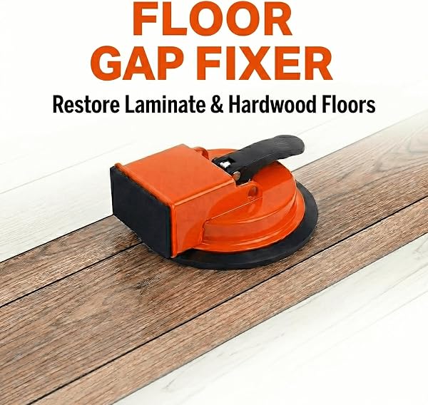 Floor Gap Fixer Tool, Heavy Duty Suction Cup Plank Grabber for Wood Laminate Vinyl Flooring Gap Repair, Professional Installation Kit for Filling Floor Gaps with 3 Replaceable Sponge Pads - 3