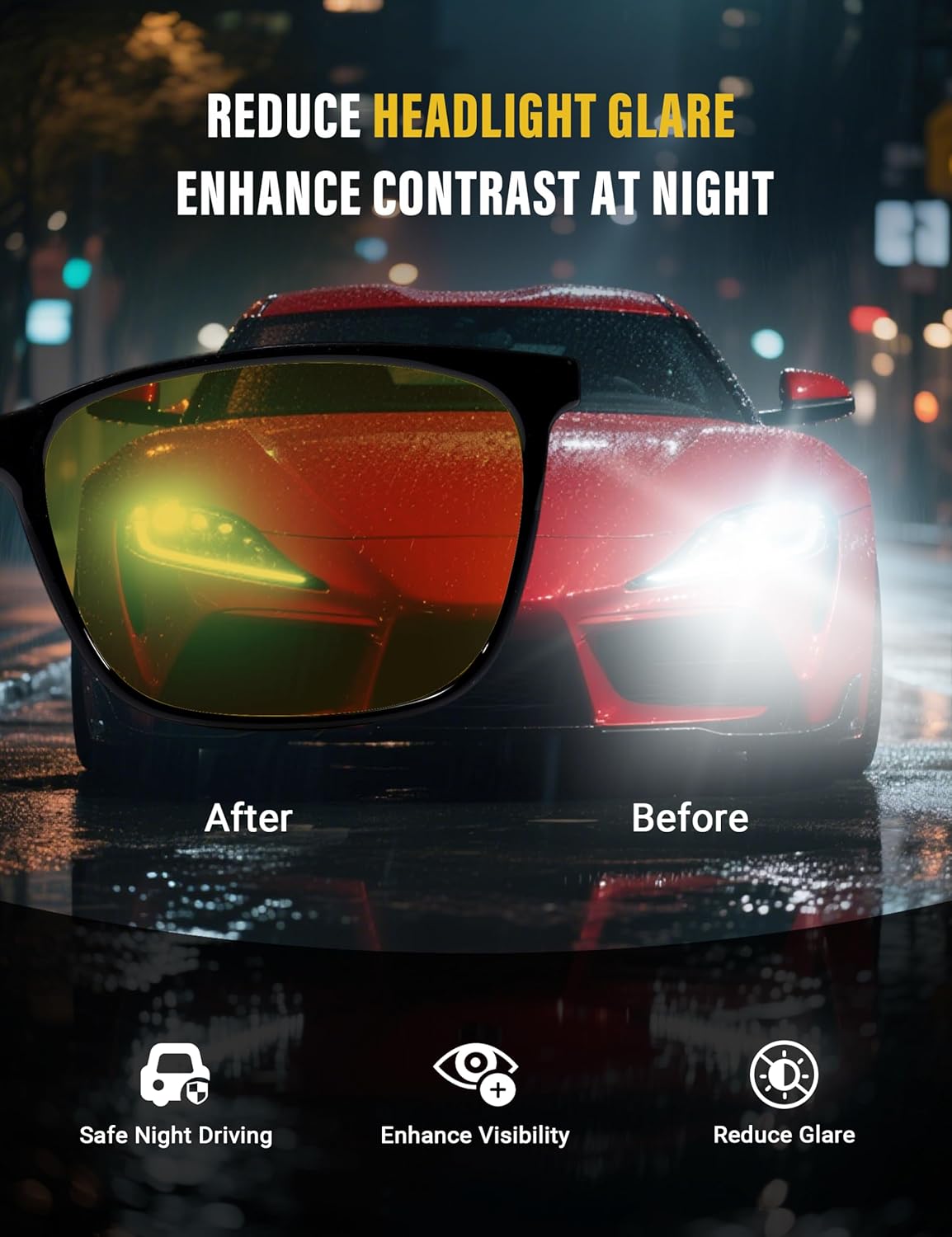 TIJN Sleep Glasses for 99.9% TR90 Blue Green Light Blocking Dual AR Coatings Red Lens for Computer Gaming Reduce Eyestrain