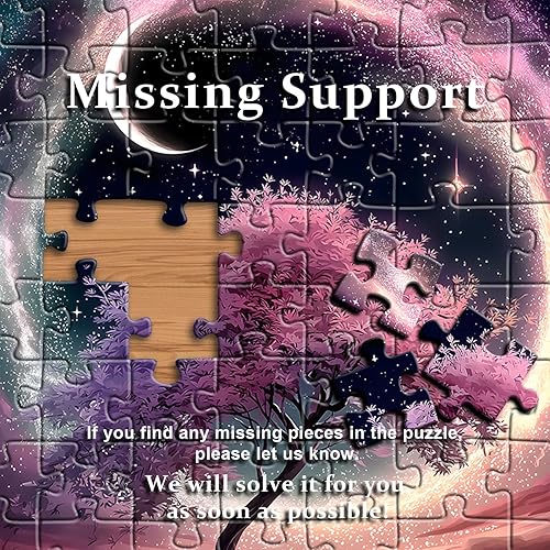 Miniatura 8 de Rompecabezas de 1000 piezas con diseño de árbol de la vida de noche estrellada, rompecabezas de paisaje de plantas de fantasía para adultos,