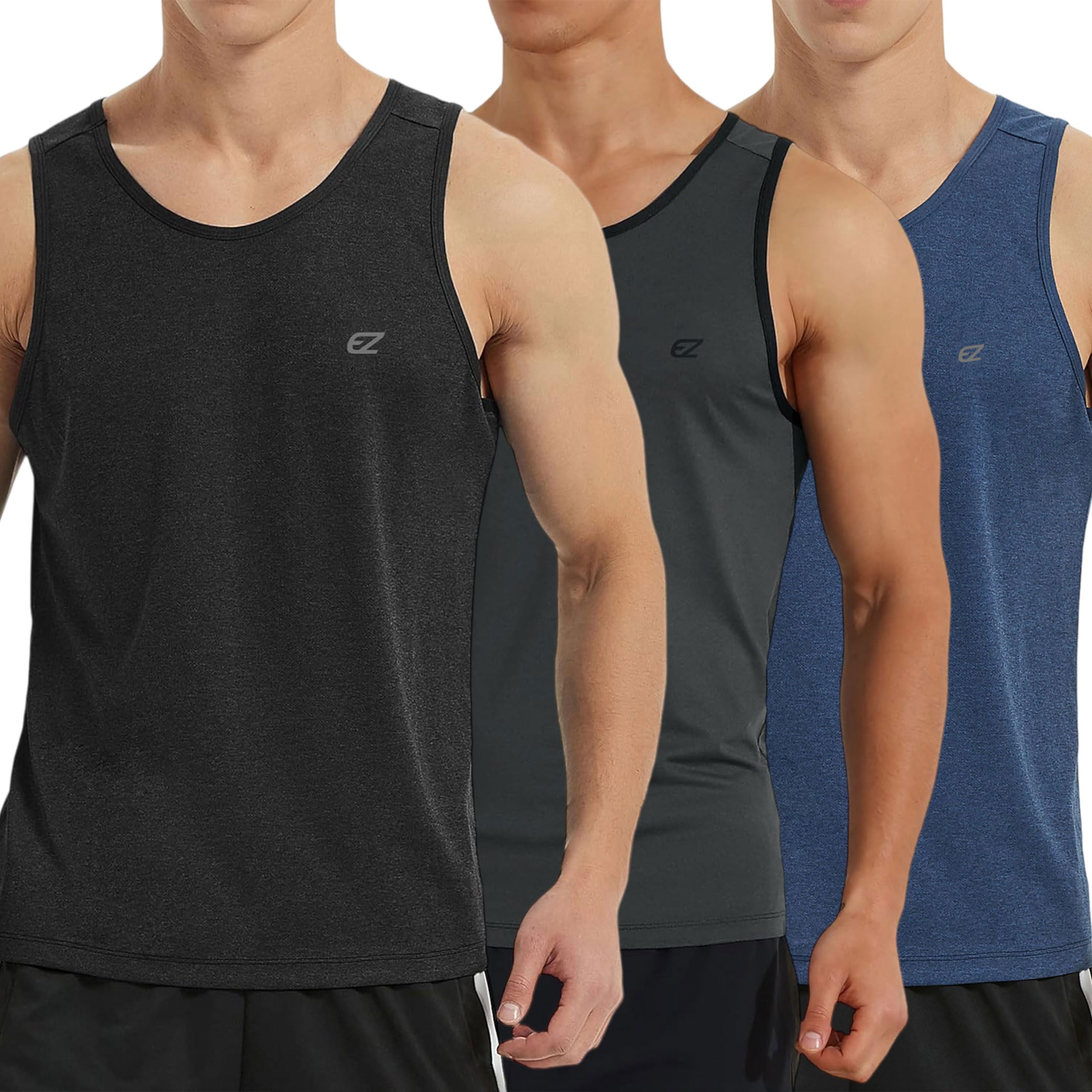 EZRUN Men's Quick Dry Workout Tank Top UPF 50+ Sweat-Wicking Gym Shirt
