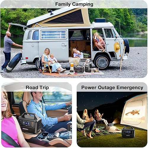 Miniatura 8 de GRECELL Estación de energía portátil de 300 W con panel solar plegable de 80 W, batería LiFePO4 (LFP) de 230 Wh con cargador solar portátil IP67