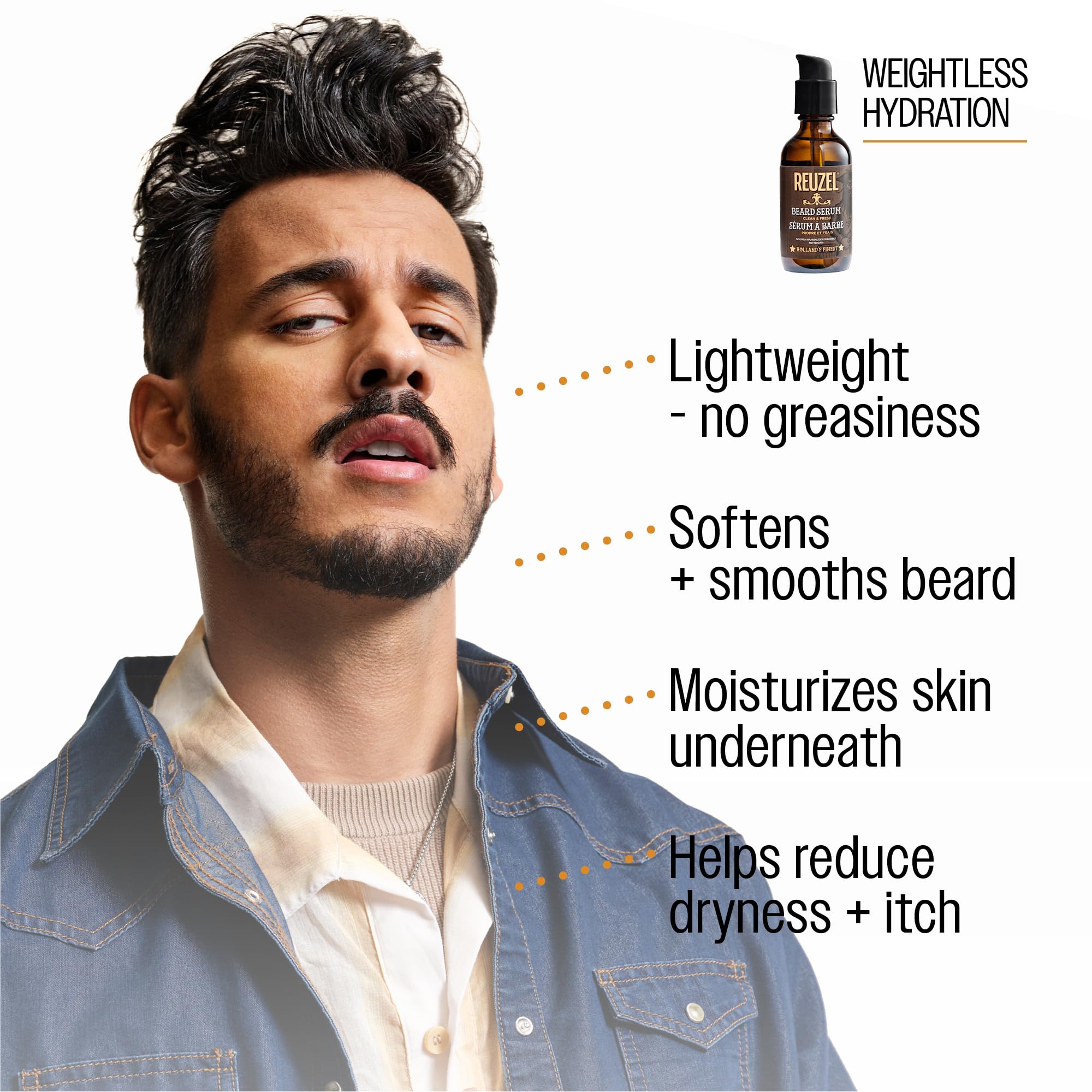 Reuzel Clean and Fresh Beard Serum - Professional Grooming Nourishing Softening for Men - 2 oz