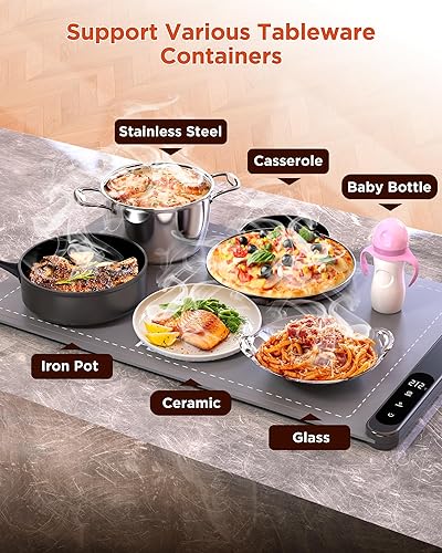 Miniatura 5 de FEPPO Tapete de calentamiento de alimentos, película de calefacción de grafeno de alta tecnología, bandeja de calentamiento eléctrico de superficie