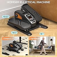 Vista 4 de HOMGIM Under Desk Elliptical Machine - Quiet Motorized Leg Exerciser with Smart Remote, 12-Speed Manual Programs Auto/3 Auto Programs LCD Display &
