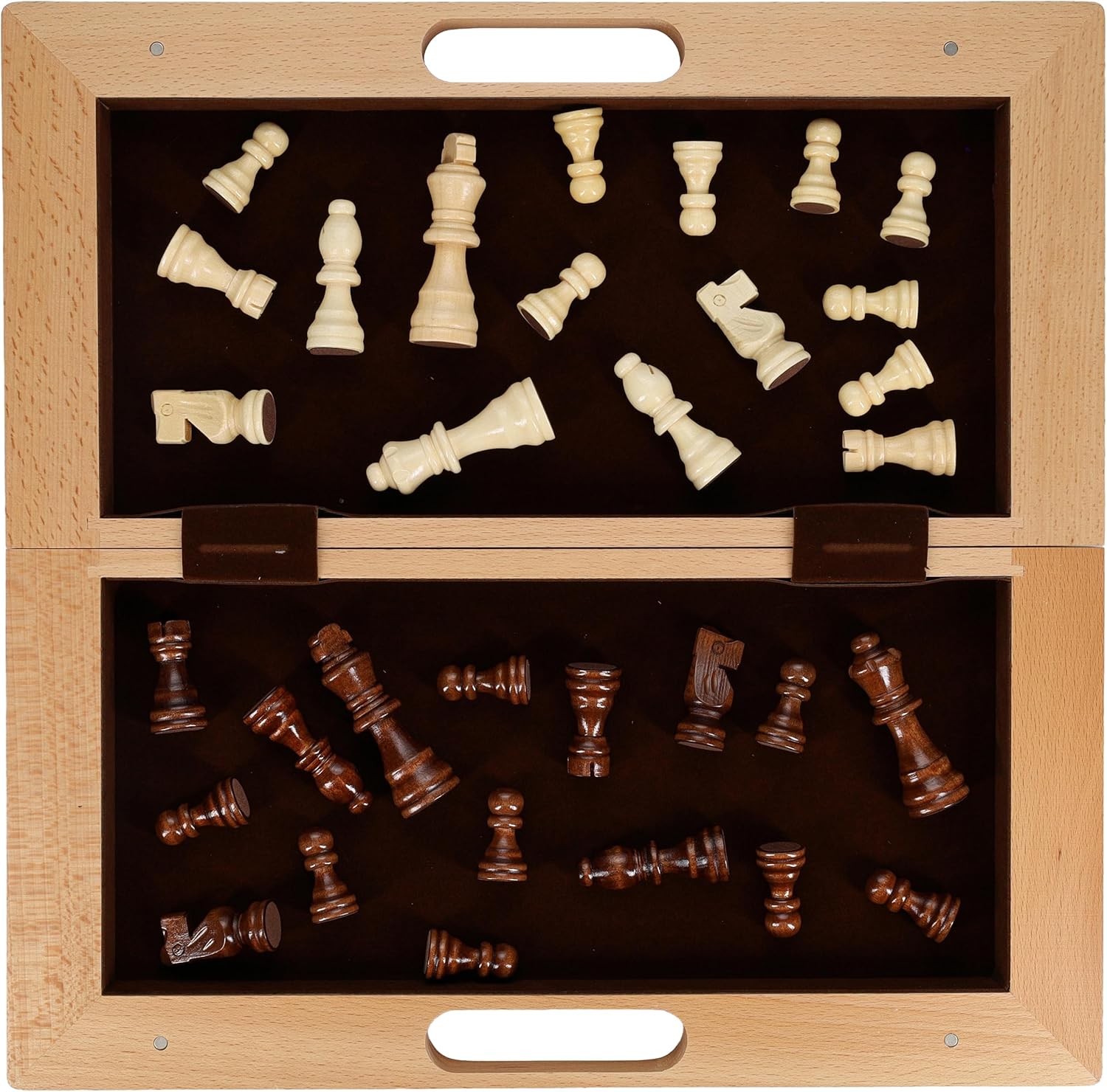 WE Games Classic Folding Chess Set with Handle & Camphor Wood Board - 16 in.