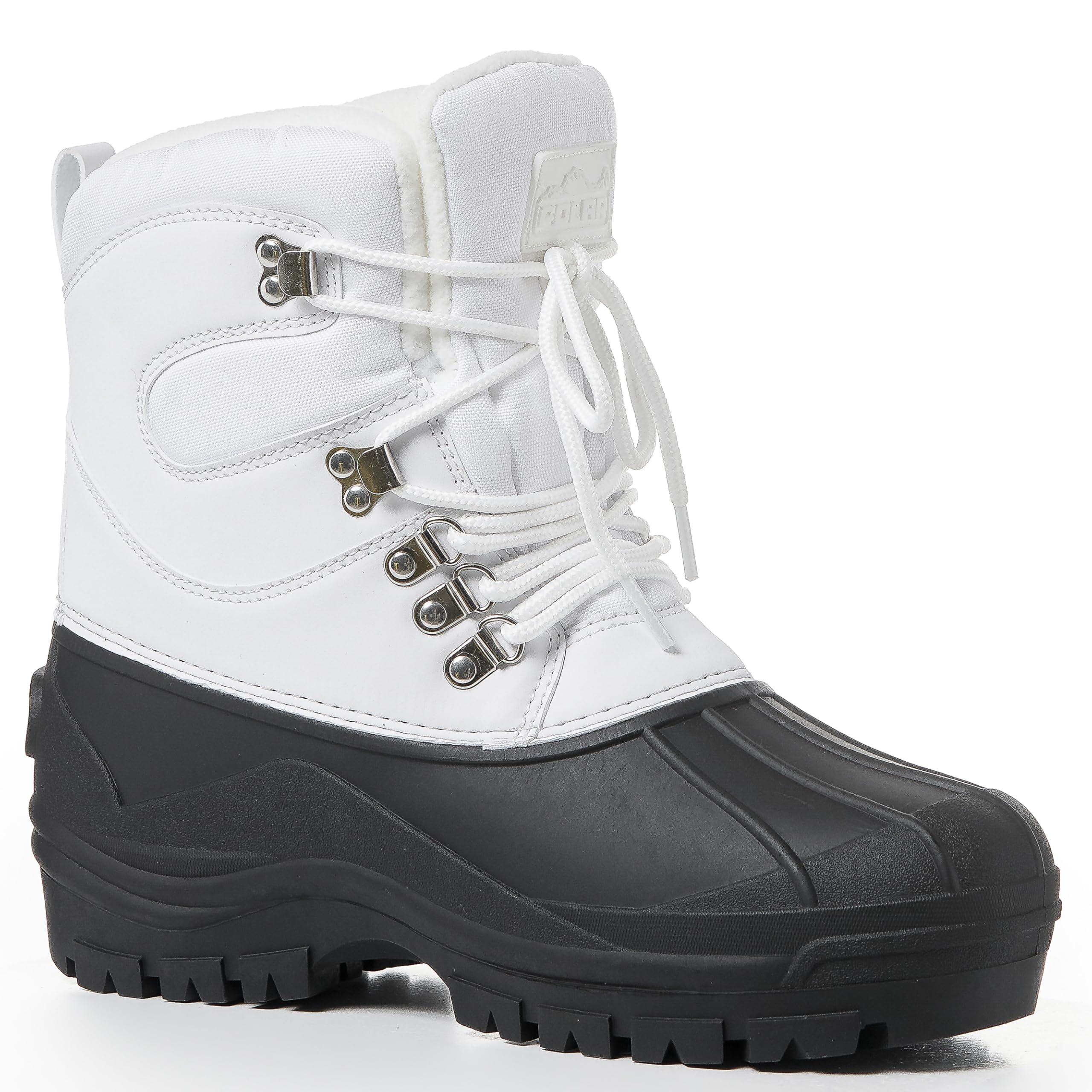 Polar Mens Short Nylon Mesh With Overlay Duck Waterproof Sole Lace Up Winter Snow Boots - UK11/EU45