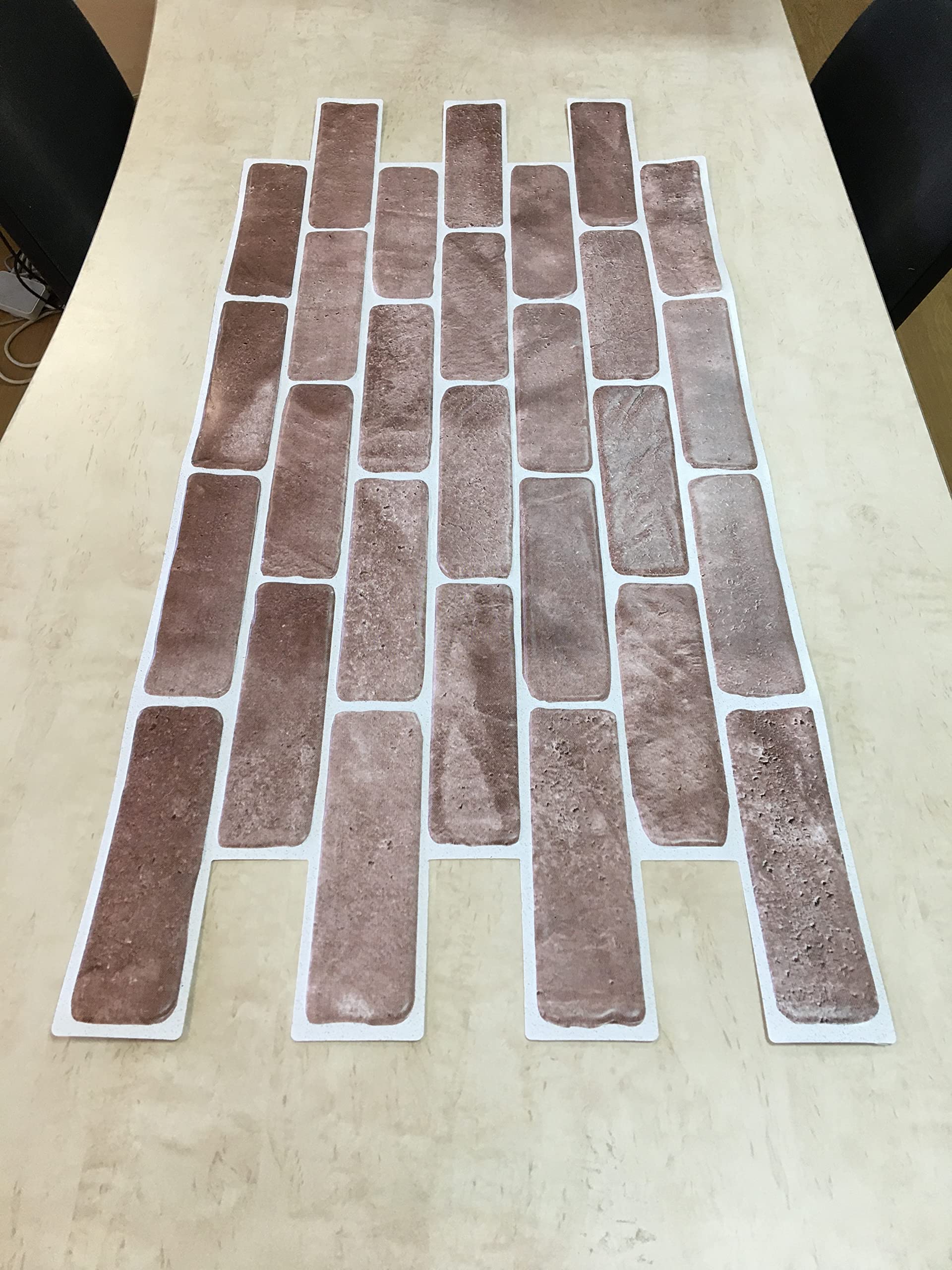 Paneles de pared de PVC 3D azulejos decorativos revestimiento (10, ‎Marrón)