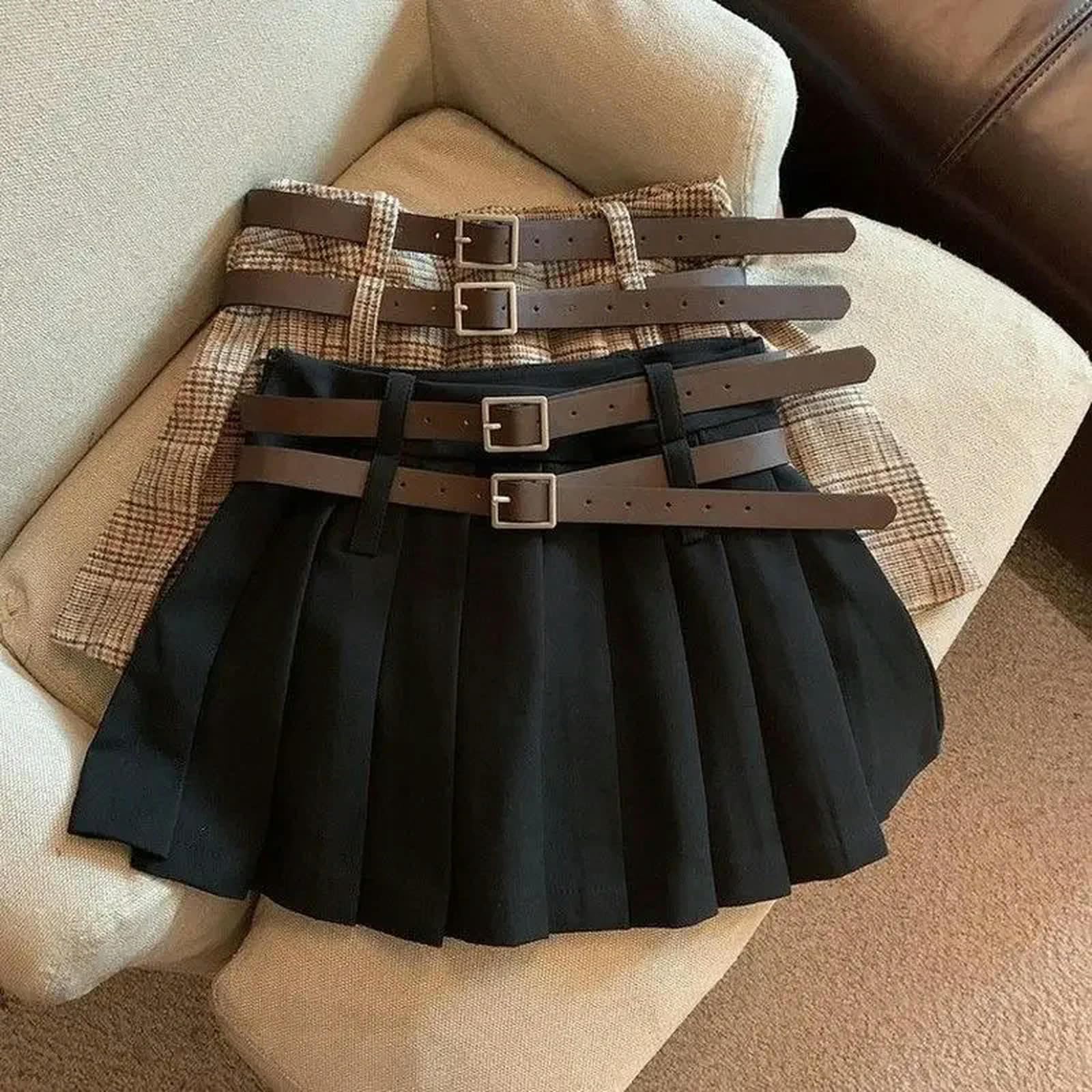 Gonna Lunga Donna Mini Gonne A Quadri per Cintura Vintage Streetwear A Pieghe con Pieghe in Piena Piena in Piena