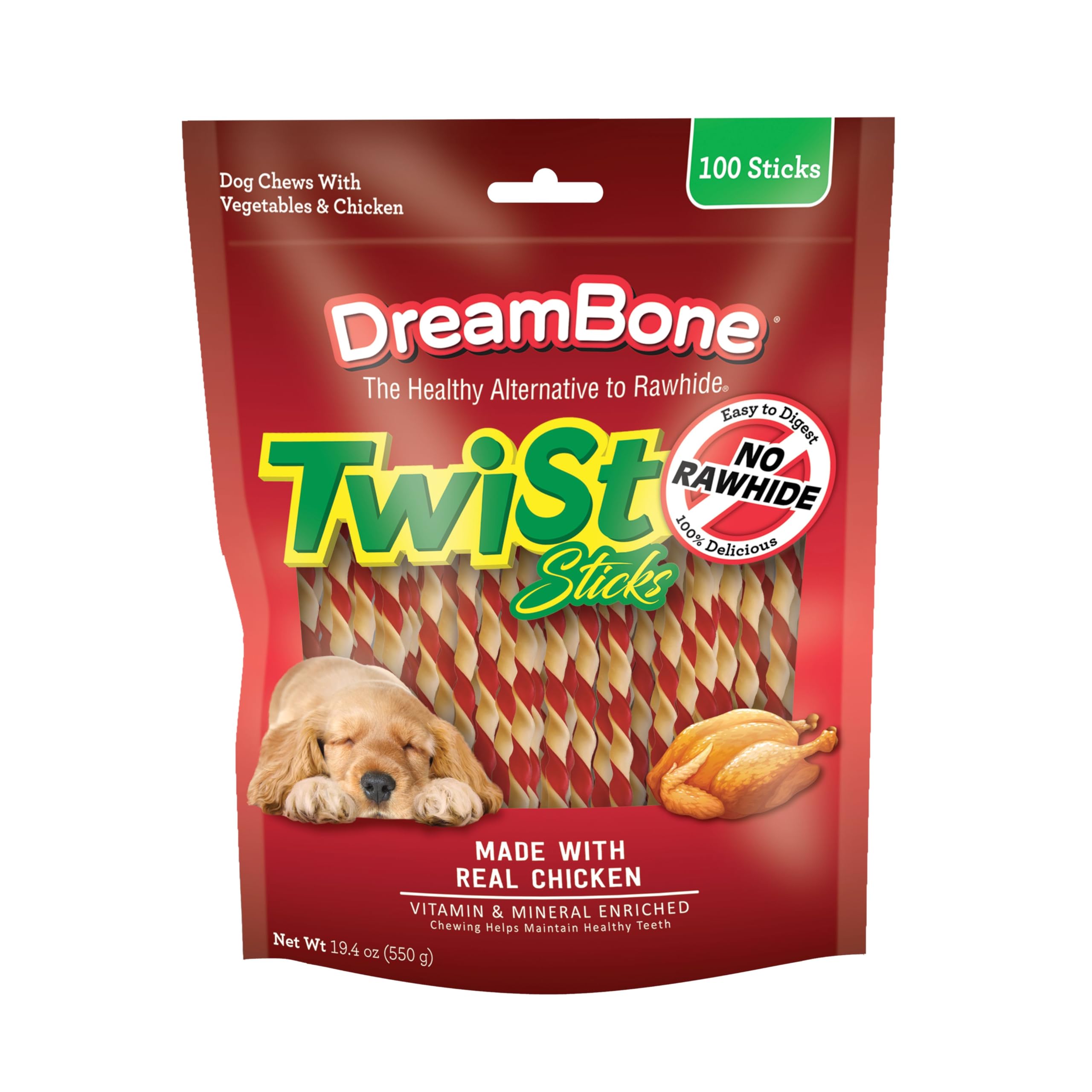 Amazon.com : DreamBone Twist Sticks Rawhide-Free Dog Treats with