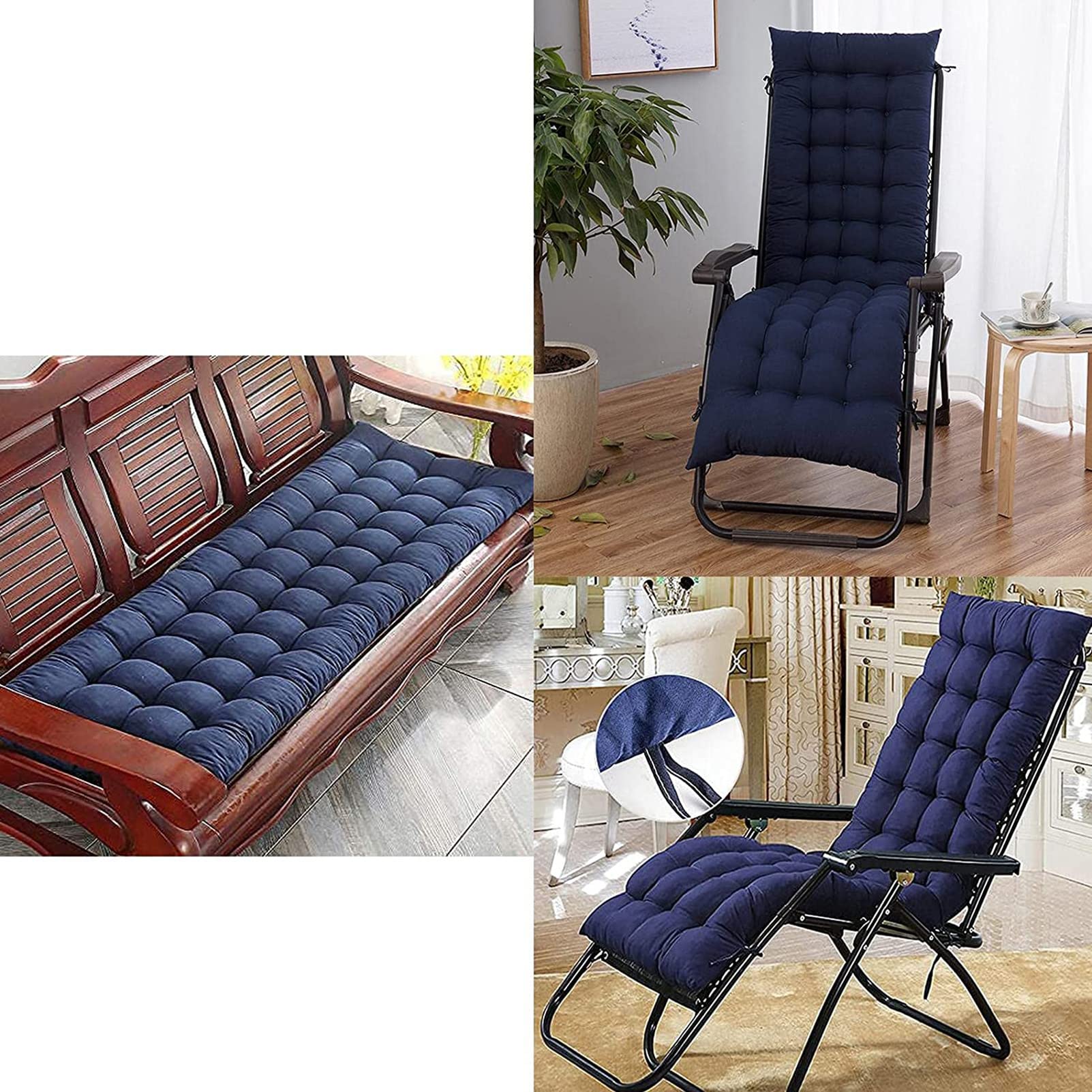 Cuscino per Sdraio da Giardino 53x170cm, Cuscino per Lettino Prendisole Antiscivolo per Esterno, Cuscino per Lettino da Giardino, Cuscino Lungo per Panca