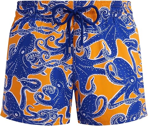 Vilebrequin, Bañador Corto EláStico con Estampado Poulpes para Hombre