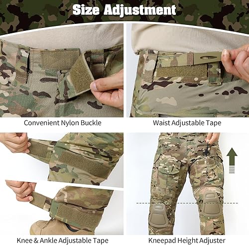 Miniatura 3 de G3 - Pantalón de combate para hombre, ropa táctica militar de camuflaje para hombre, multibolsillo, antidesgarros, caza, senderismo, paintball