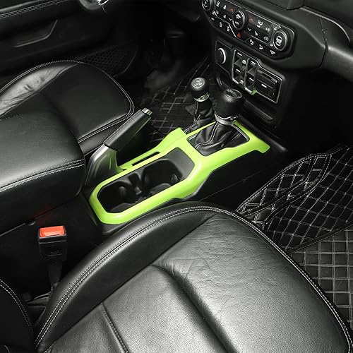 Vista 63 de JeCar Cubierta de panel para palanca de cambios de palanca de cambios de consola central para Jeep Wrangler JL JLU Gladiator JT 2018-2025+ Textura