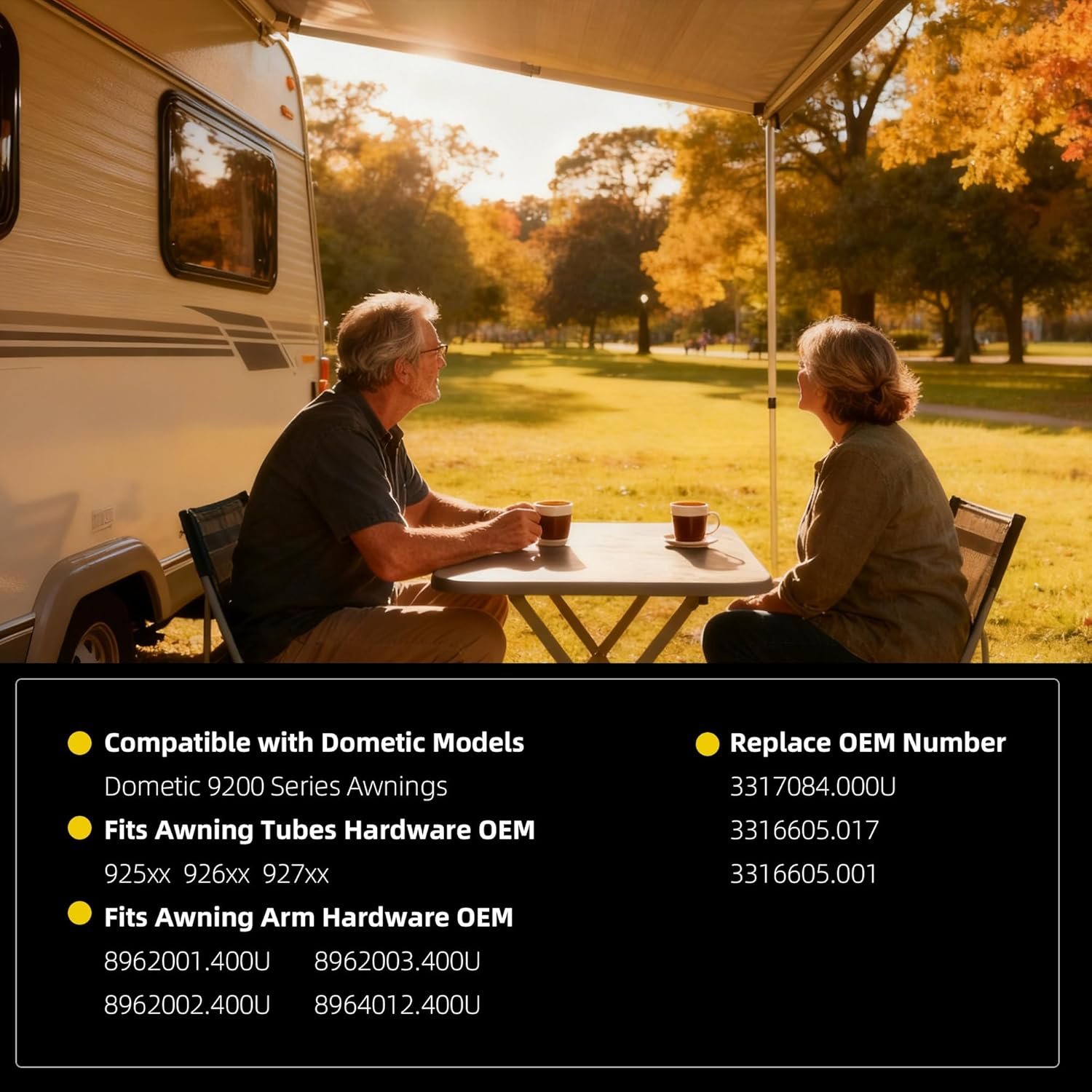 Dasbecan RV Awning Motor Drive Repair Kit Compatible with Dometic 9200 Series Awnings Replace# 3317084.000U 3316605.017 3316605.001