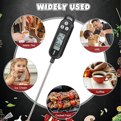 Miniatura 7 de Termómetro digital de lectura instantánea, 6 unidades, termómetro digital de lectura instantánea, termómetro de cocina, barbacoa, termómetro de