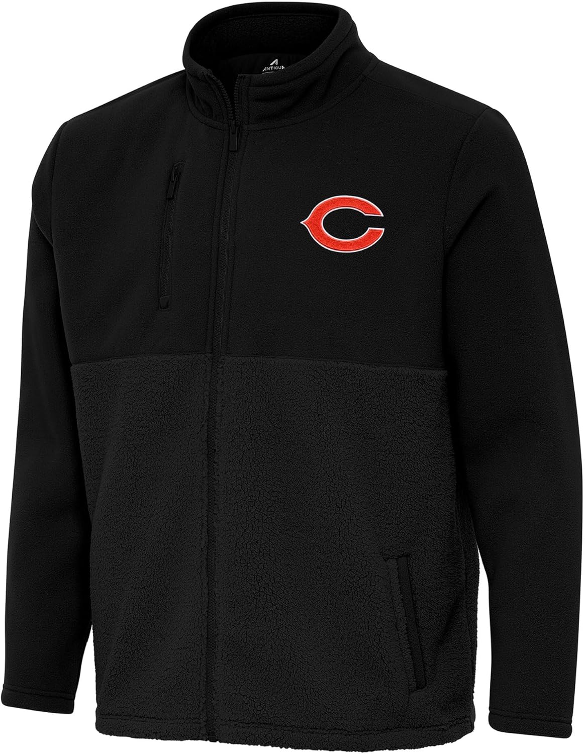 Antigua Men's Black Chicago Bears Daily Fused Full-Zip Jacket