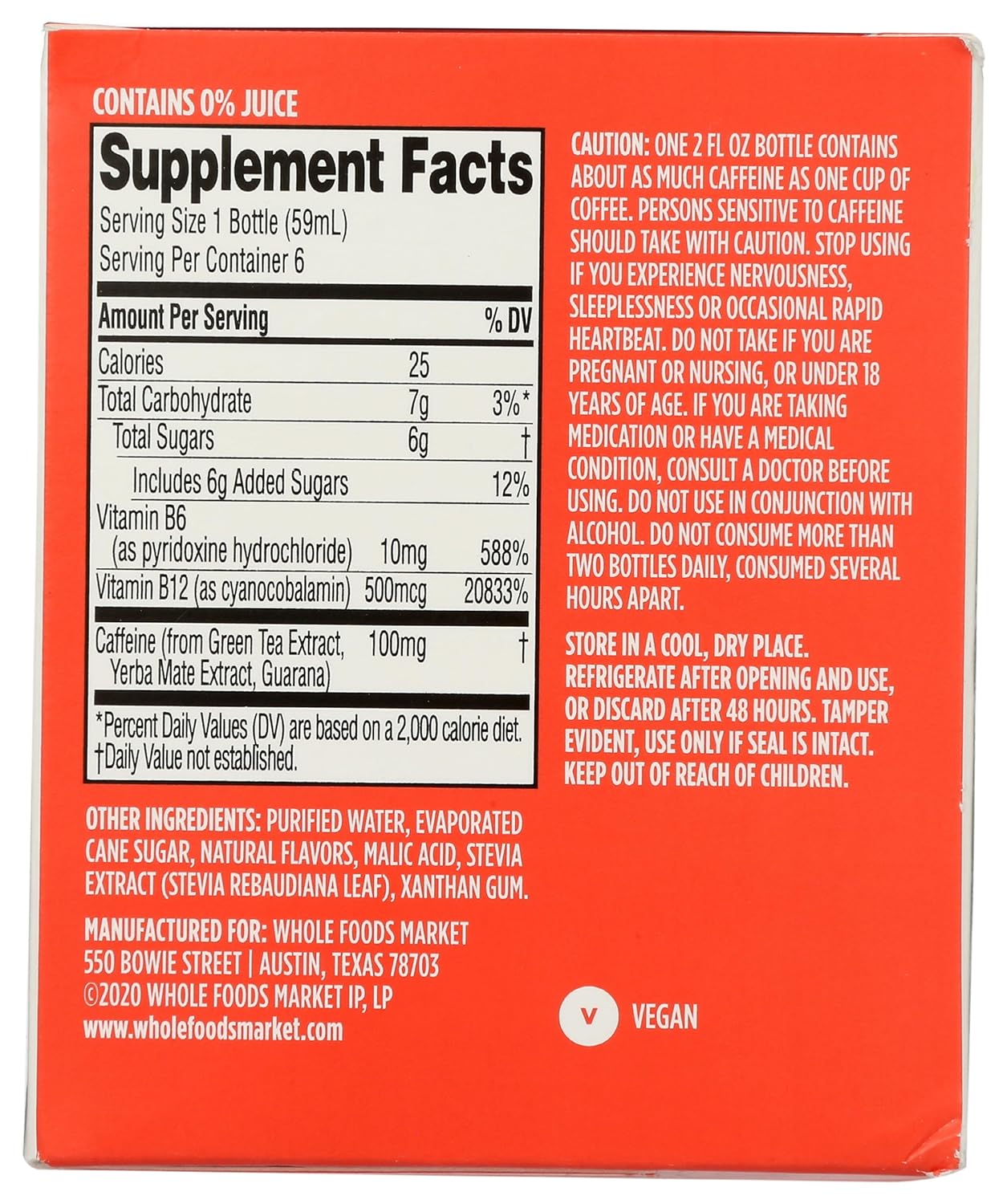 365 by Whole Foods Market Pomegranate Energy Shot, 2 Fl Oz, 6 Count - Image 5