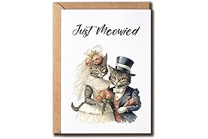 Just Meowied Card - Cat Wedding Card