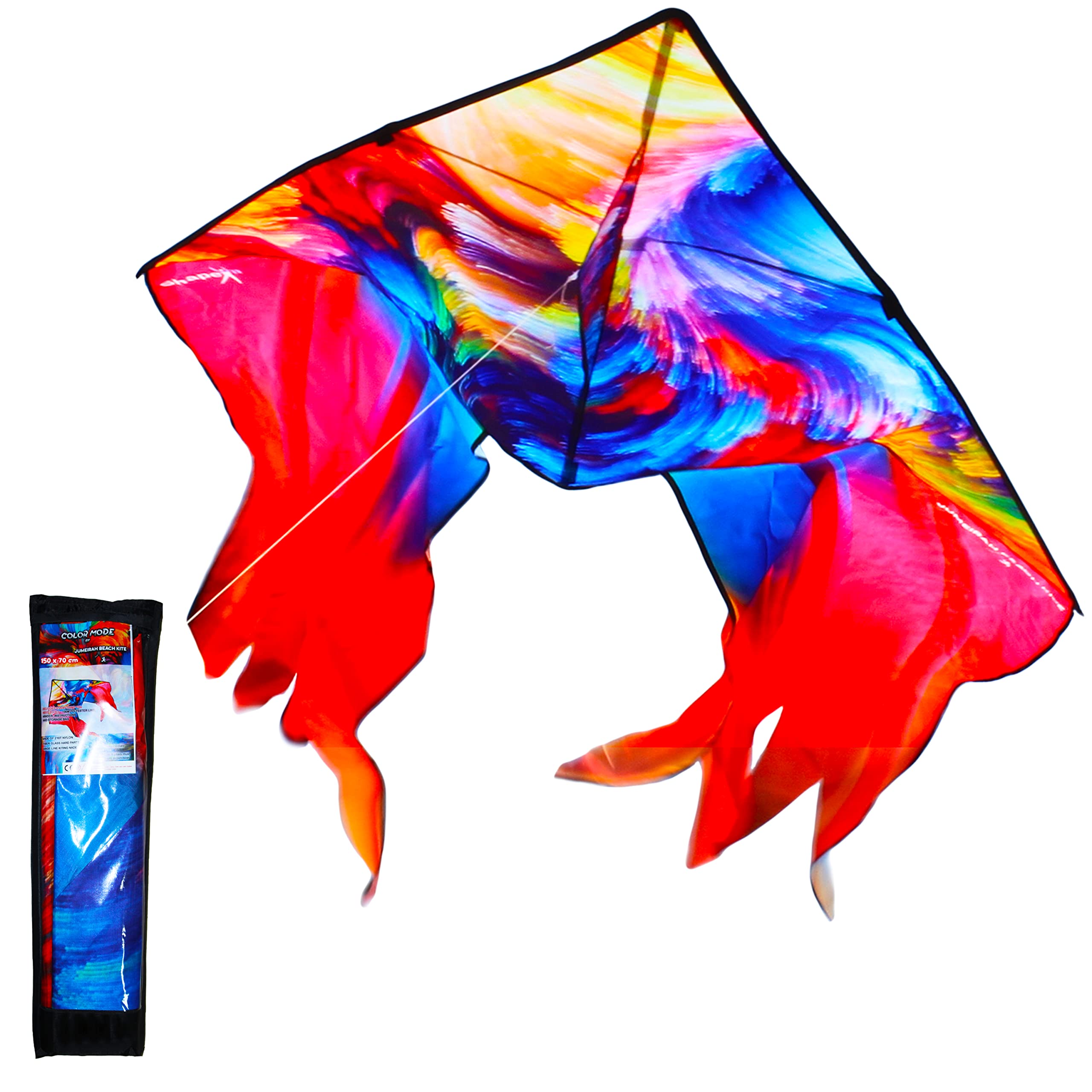 Shapeup Single Line Beach Kite for Kids & Adults, Kites for Beginner with 1.6 Meter Strong Kite String with Winder Handle, Easy-To-Fly Lightweight Sport & Outdoor Toys Great for All Ages - Color Mode