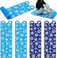 Leyndo 54" Flexible Snow Sleds for Adults - 4 Pack Snowflake Flying Carpet Roll-Up Snowboard, Lightweight Winter Sledding Mat