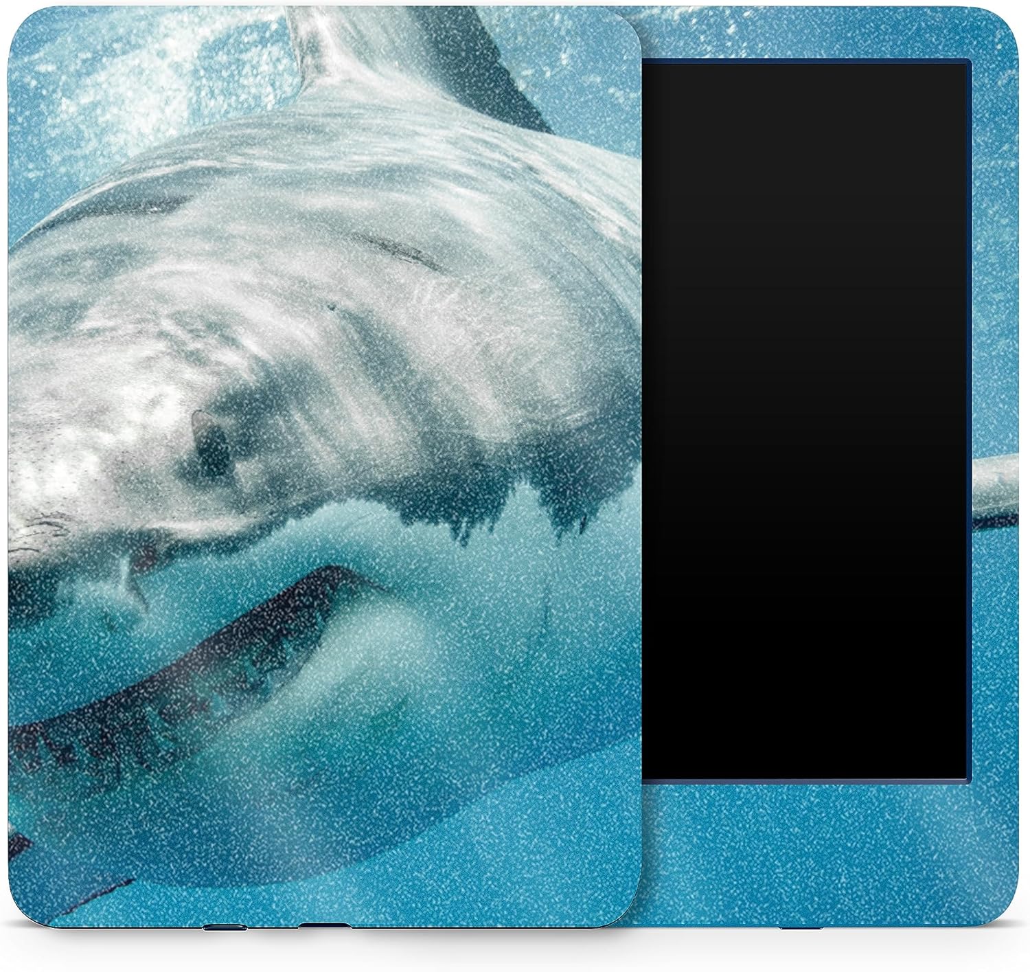 MightySkins Glossy Glitter Skin Compatible with Amazon Kindle 6-inch 11th Gen (2022) Full Wrap - Great White Shark | High-Gloss Glitter Finish | Easy to Apply | Made in The USA