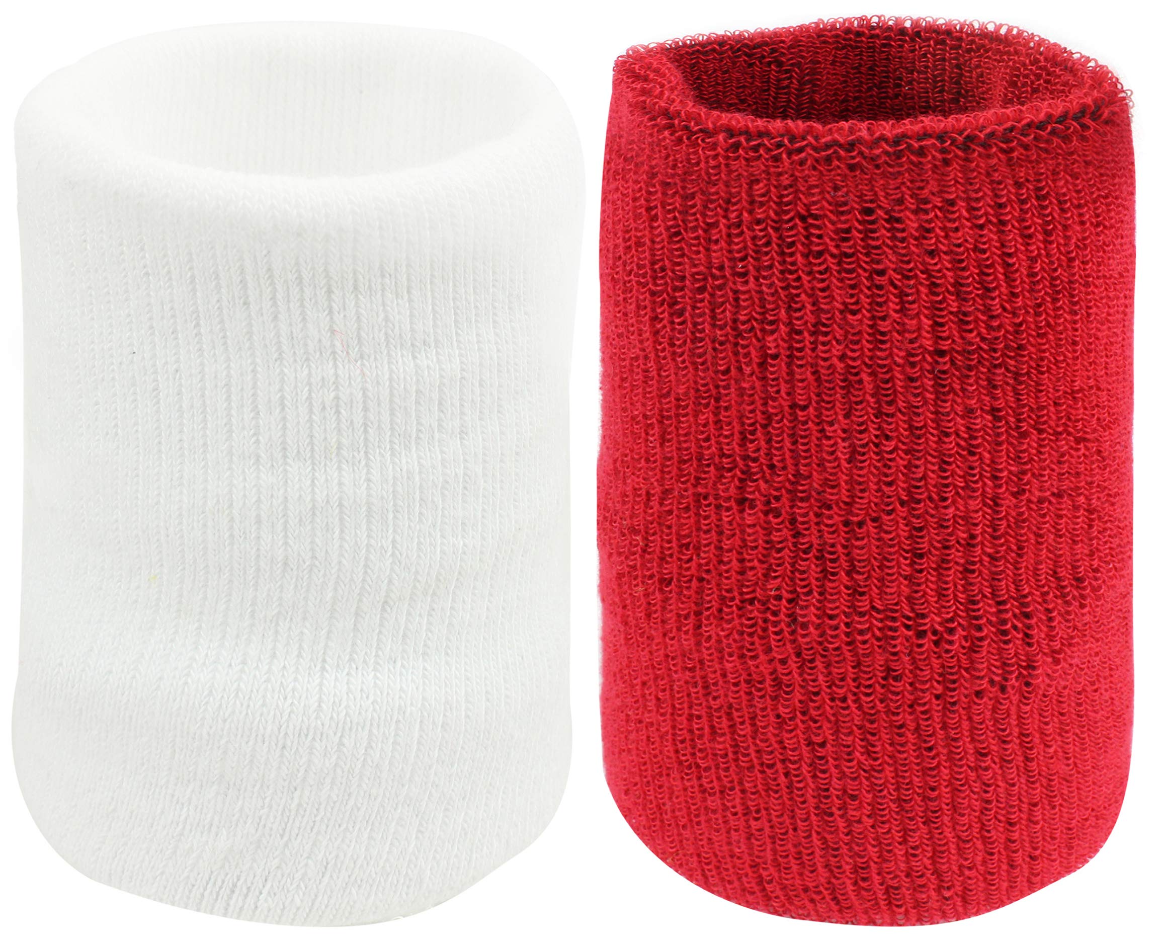 Neska Moda Unisex White and Maroon Pack of 2 Cotton Wrist Band-image-45