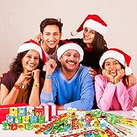 Vista 6 de Max Fun 48 piezas de pulseras de bofetada de Navidad, juguetes para niños, recuerdos de fiesta de Navidad, rellenos de calcetines de Navidad