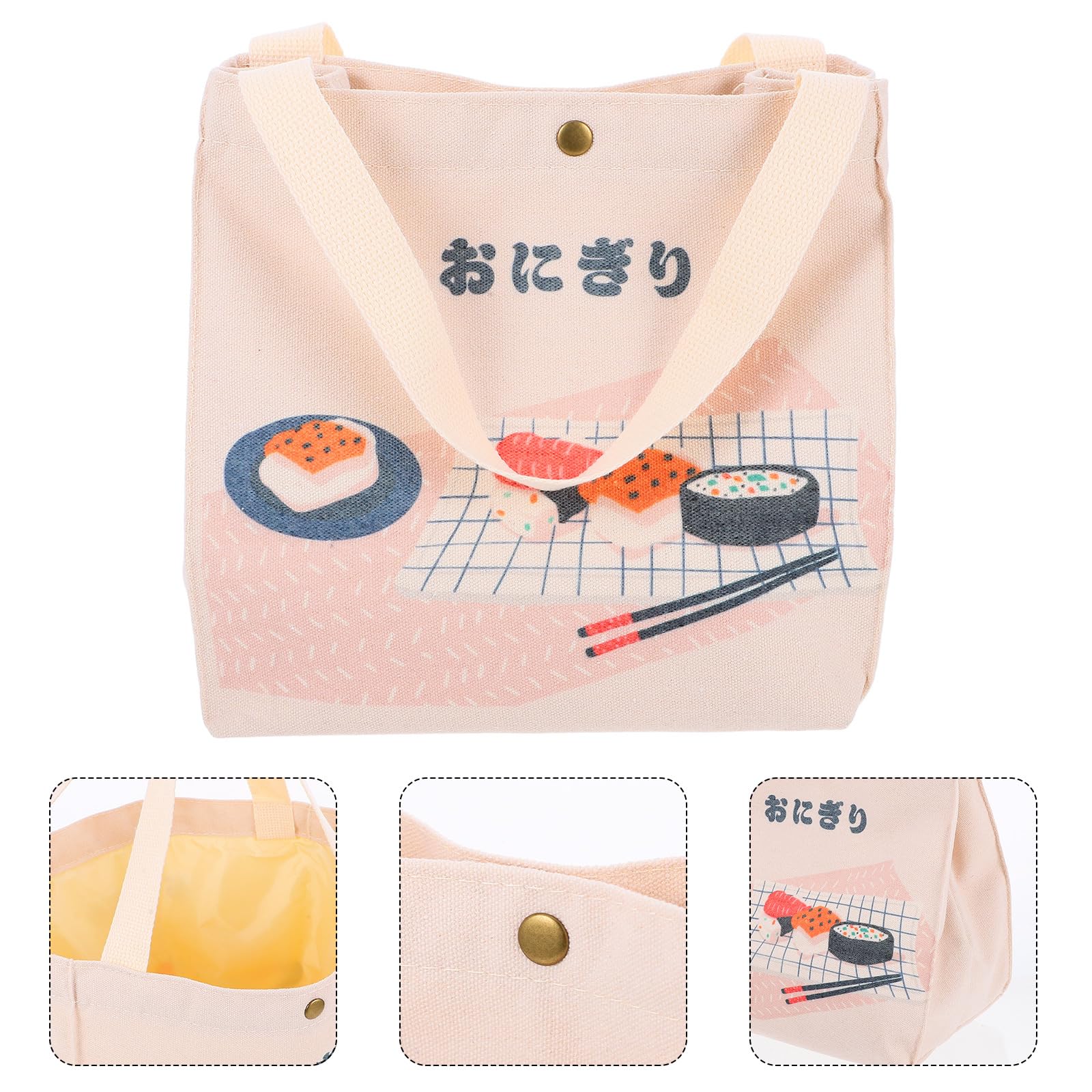Operitacx 1 Pc D' En Toile Sacs à Main Pour Le Déjeuner Mini Pochette Fourre-tout Pour Le Déjeuner Joli à Lunch à Lunch Pour Hommes Bento Riz Chaud Voyage Portable