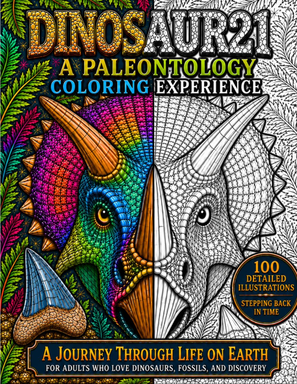 A Paleontology Coloring Experience: A Unique and Fun Coloring Book for Kids and Adults Who Love Dinosaurs, Paleontology and Prehistoric Life