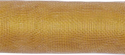 Miniatura 1 de YYCRAFT - Cinta de malla de polietileno para decoraciónfabricación de coronas (dorado, sin lámina metálica) de 10 pulgadas x 60 pies (20 yardas)
