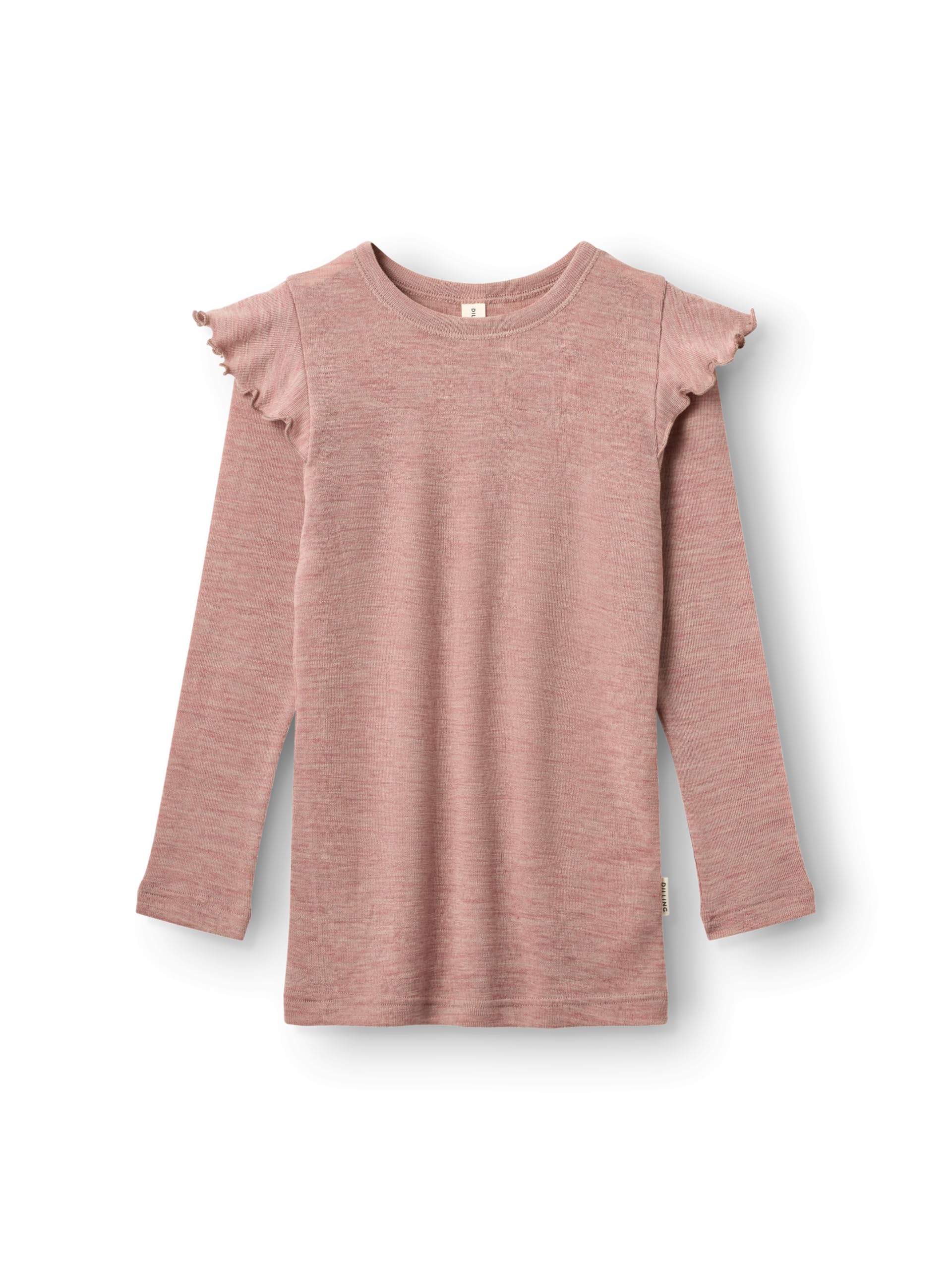 Dilling Kinder Mädchen Langarmshirt Bio-Merinowolle Rüschen Baselayer Unterwäsche temperaturregulierend