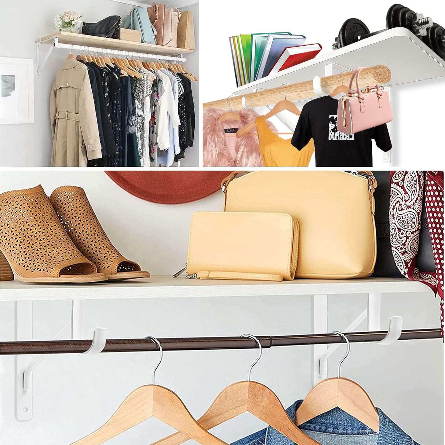 Pack Heavy Duty Closet Rod Brackets Holder 11 x 11 x Inch