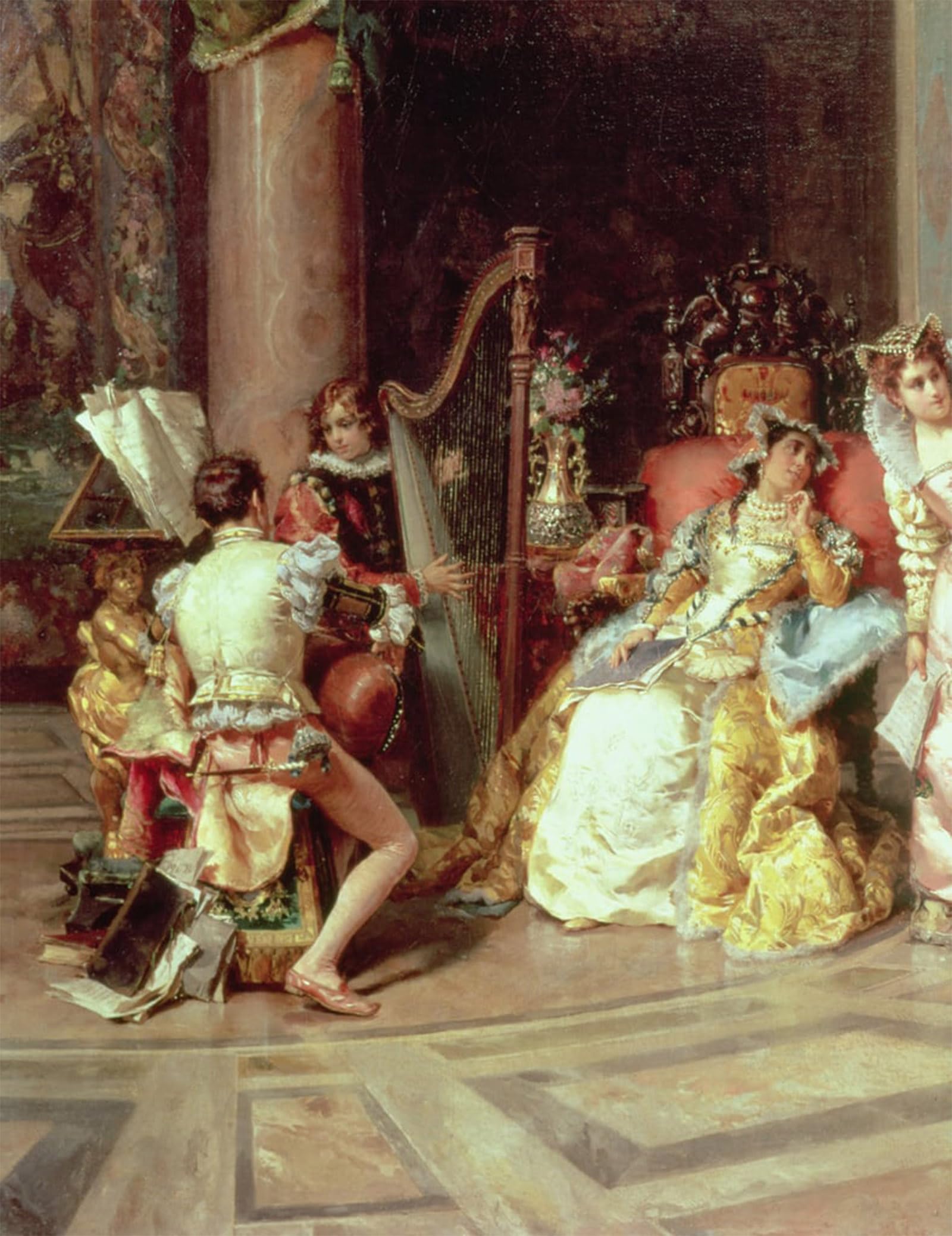 Image sur toile Galilée à la cour d'Isabelle Ceaare Auguste Detti 60x90cm