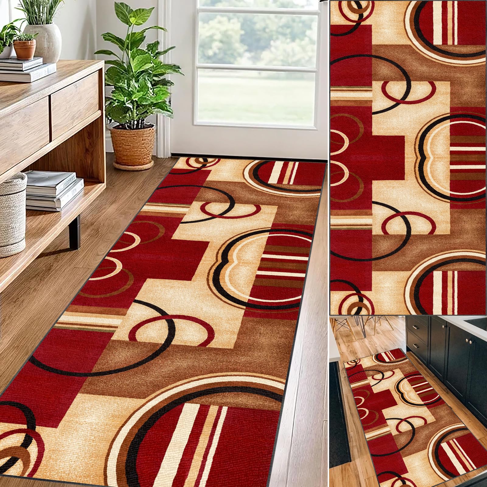 Runner Rugs for Hallway Kitchen Carpet Runners Non Slip Washable Hall Runner Rugs Long Hallway Rug Carpet Floor Mat for Hallway Entryway Laundry Room Living Room Area Rug Narrow Rugs 50 x 80 cm — image 1