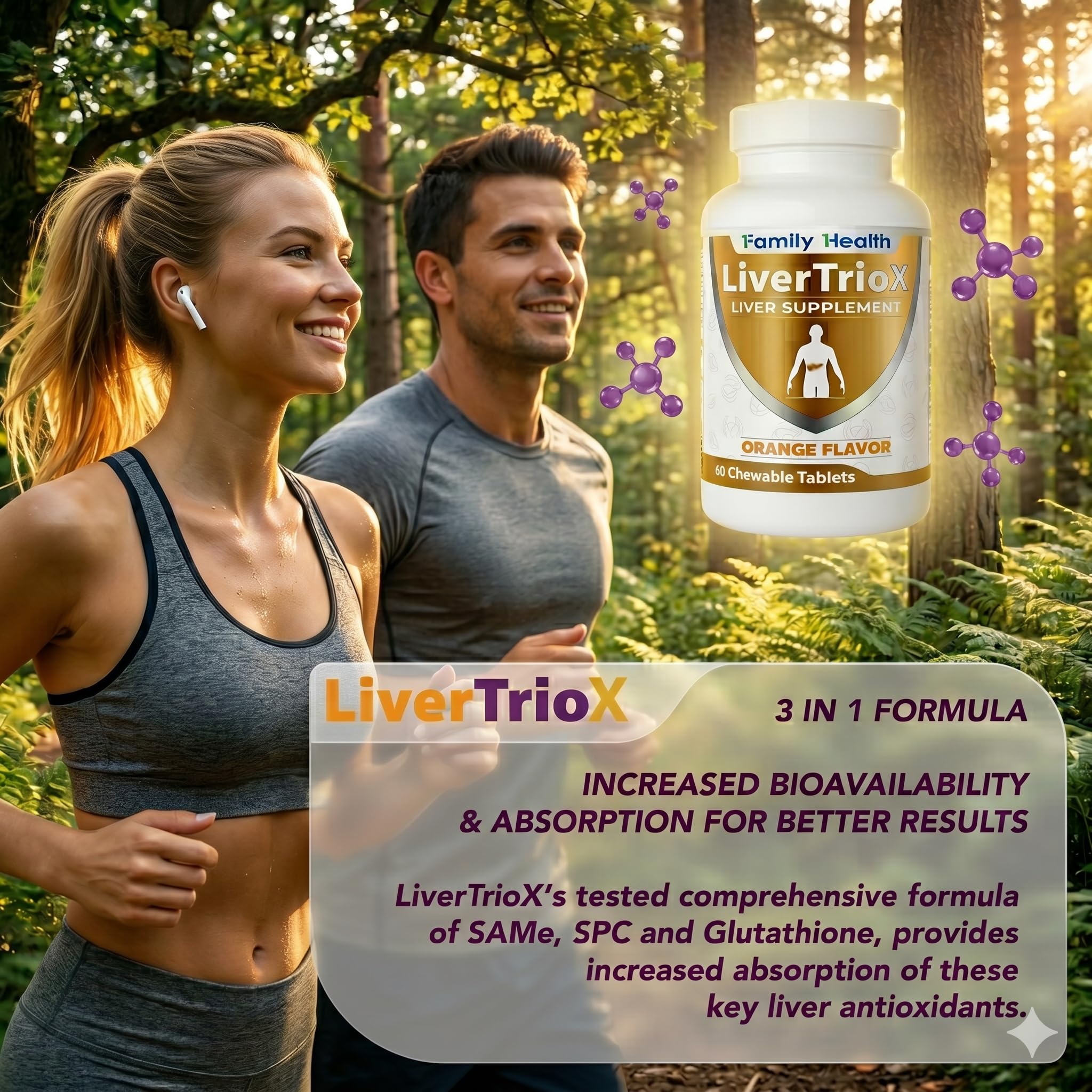 LiverTrioX Comprehensive Antioxidant Liver Supplement - Chewable Liver Supplement Tablets with Same, Glutathione, Silybin - Daily Cleanse & Immune Health Support - 60 Tablets, Orange Flavor — Amazon image 9