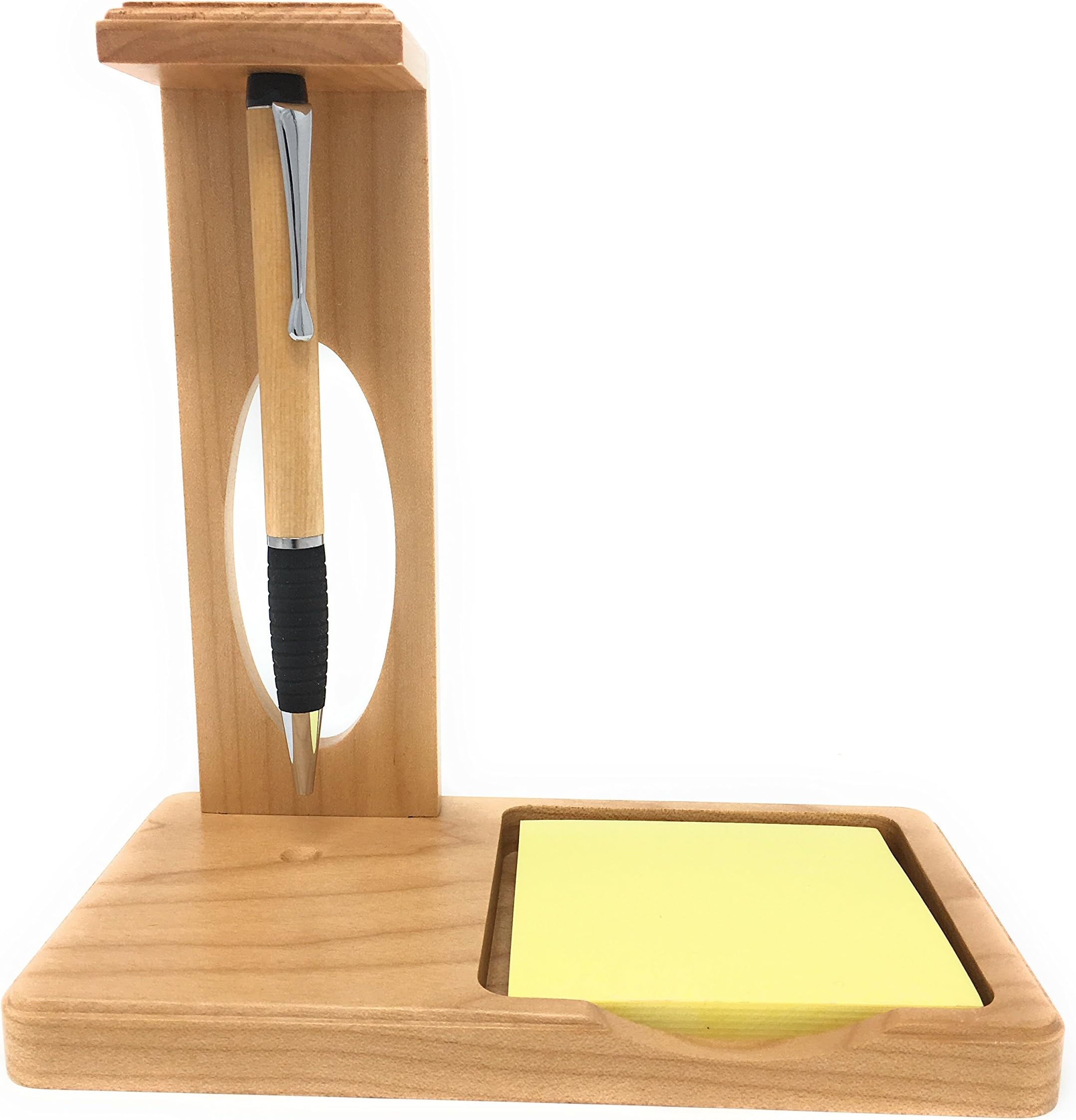Maple Wood Floating Ballpoint Pen in a Personalised Stand and Memo Holder