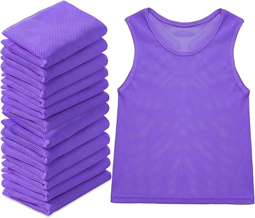 Miniatura 34 de Sintege 12 piezas de fútbol Pinnies Pennies Jersey Scrimmage chaleco de práctica deportiva Jersey de malla chaleco de baloncesto para jóvenes